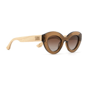 STEVIE MOCHA l Grey Lens l White Maple Arms - Soek Fashion Eyewear Europe