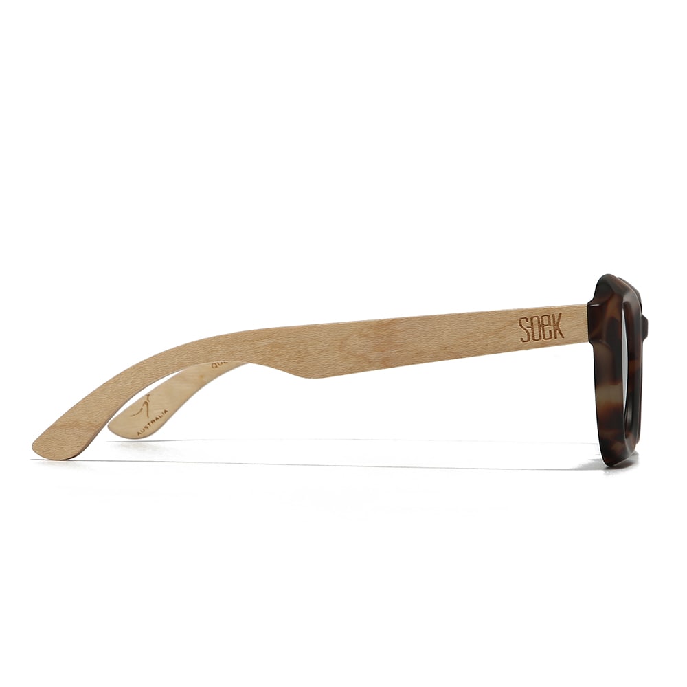 QUEST ROCKY TORT l Sunglasses l Polarised Lens l Walnut Arms - Soek Fashion Eyewear Australia