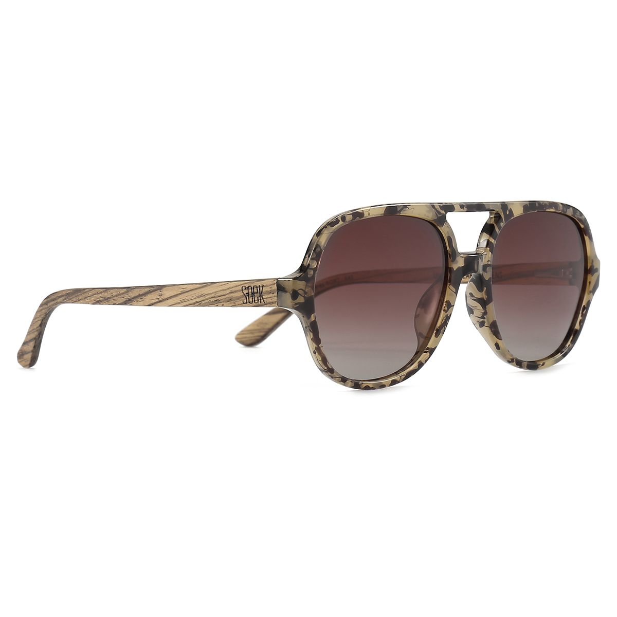 BILLY OPAL TORT l Brown Gradient Lens l Walnut Wood Arms - Soek Fashion Eyewear Australia