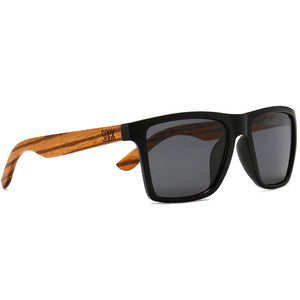 DALTON  Black Sunglasses l Black Lens l Walnut Arms - Soek Fashion Eyewear Australia