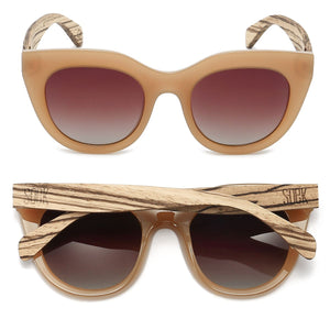 MILLA CARAMEL Brown Gradient Lens l Walnut Arms - Soek Fashion Eyewear Europe
