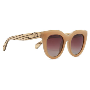 MILLA CARAMEL Brown Gradient Lens l Walnut Arms - Soek Fashion Eyewear Europe