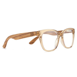 LILA GRACE CHAMPAGNE l Wooden Magnifying Blue Light Reader - Soek Fashion Eyewear Europe
