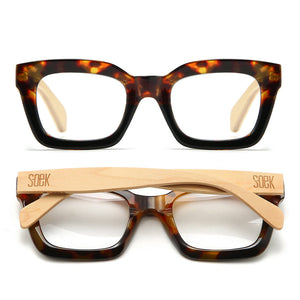 ZAHRA TOFFEE l Wooden Blue Light Magnifying Reader - Soek Fashion Eyewear Europe