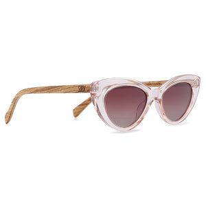 SAVANNAH BLUSH PINK Clear Pink l  Walnut Wood Arms - Soek Fashion Eyewear Europe