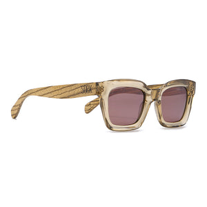 ZAHRA CHAMPAGNE l Brown Polarised Lens l Walnut Arms - Soek Fashion Eyewear Australia