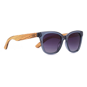 LILA GRACE MIDNIGHT BLUE l Smokey Gradient Lens l Walnut Arms - Soek Fashion Eyewear Europe