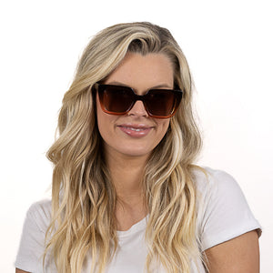 HARPER OMBRE BROWN - Bio Acetate Gradient Pink Frame l Brown Graduated Polarised Lens - Soek Fashion Eyewear Europe