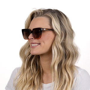 HARPER OMBRE BROWN - Bio Acetate Gradient Pink Frame l Brown Graduated Polarised Lens - Soek Fashion Eyewear Europe
