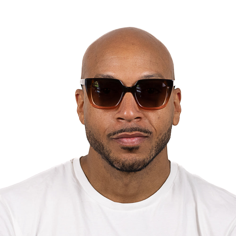 HARPER OMBRE BROWN - Bio Acetate Gradient Pink Frame l Brown Graduated Polarised Lens - Soek Fashion Eyewear Europe