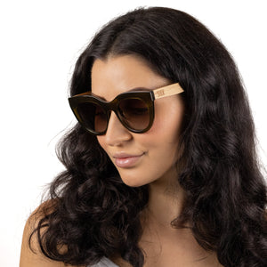 MILLA KHAKI Khaki Gradient Lens l White Maple Arms - Soek Fashion Eyewear Europe