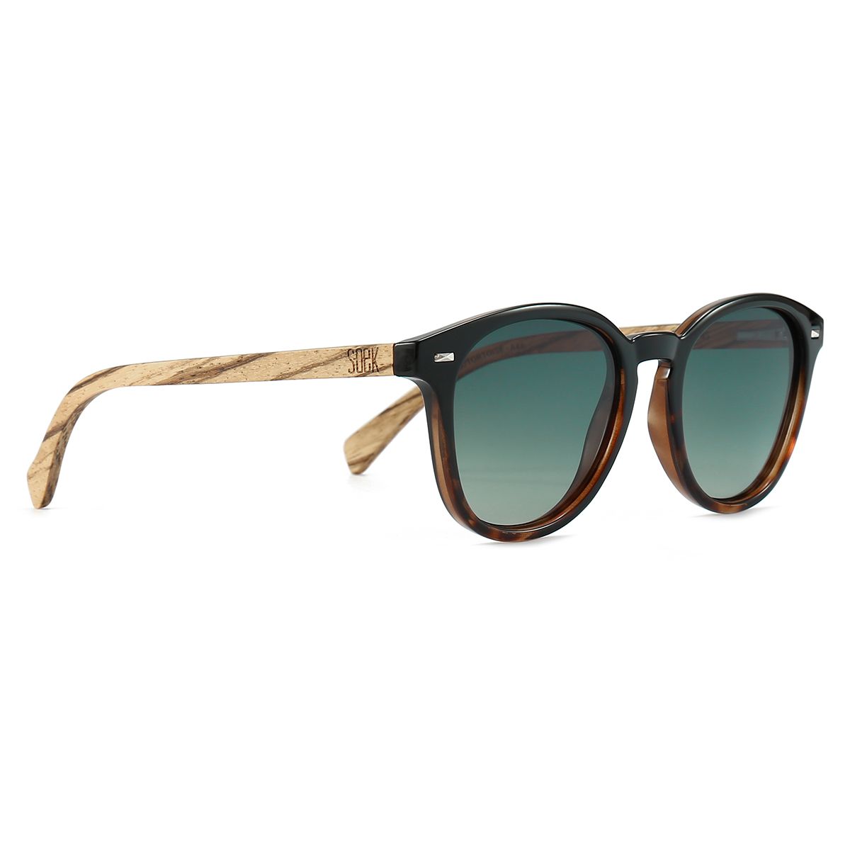 TAINE BLACK TORT  Khaki Lens l Walnut Arms - Soek Fashion Eyewear Australia