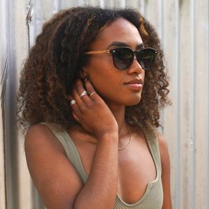 TAINE BLACK TORT  Khaki Lens l Walnut Arms - Soek Fashion Eyewear Australia