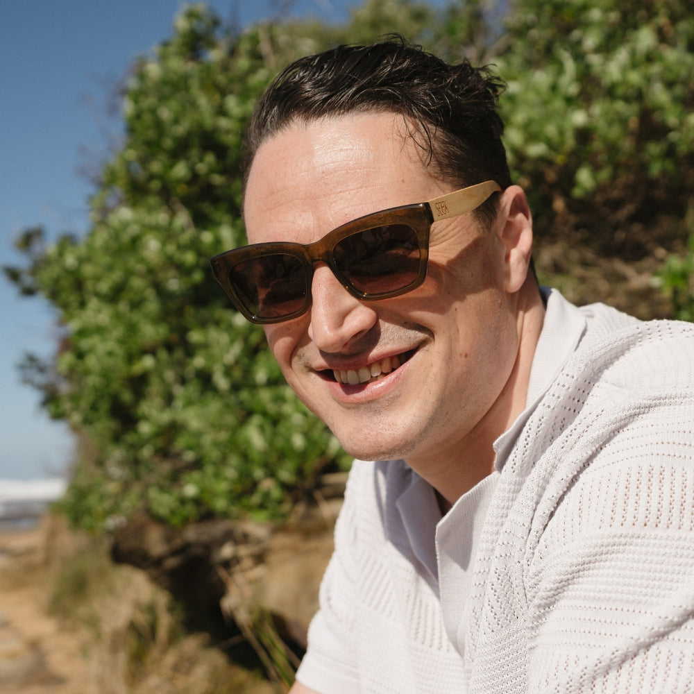 MORGAN INDIGO l Grey Lens l Walnut Arms - Soek Fashion Eyewear Europe