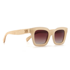 ZAHRA NUDE l Brown Gradient Lens l White Maple Arms - Soek Fashion Eyewear Europe