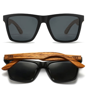 DALTON  Black Sunglasses l Black Lens l Walnut Arms - Soek Fashion Eyewear Australia
