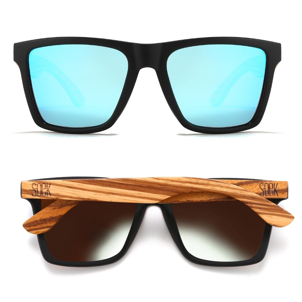 FORRESTERS l Blue Reflective Lens l Walnut Arms - Soek Fashion Eyewear Australia