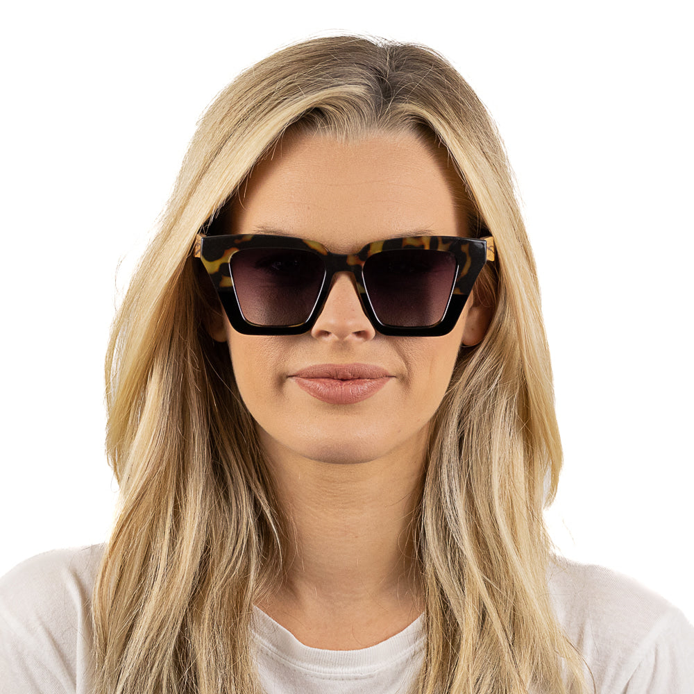 ICON BLACK TOFFEE l Black Graduated Lens l Walnut Arms - Soek Fashion Eyewear Australia