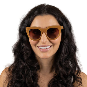 MILLA CARAMEL Brown Gradient Lens l Walnut Arms - Soek Fashion Eyewear Europe