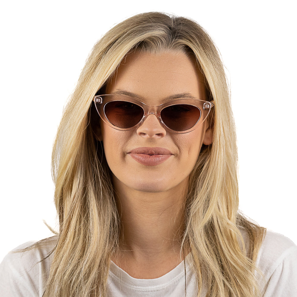 SAVANNAH BLUSH PINK Clear Pink l  Walnut Wood Arms - Soek Fashion Eyewear Europe