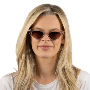 SAVANNAH BLUSH PINK Clear Pink l  Walnut Wood Arms - Soek Fashion Eyewear Europe