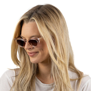 SAVANNAH BLUSH PINK Clear Pink l  Walnut Wood Arms - Soek Fashion Eyewear Europe