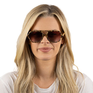 BILLY OPAL TORT l Brown Gradient Lens l Walnut Wood Arms - Soek Fashion Eyewear Australia