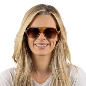 BILLY CLEAR BROWN  Brown Gradient Lens l Walnut Wood Arms - Soek Fashion Eyewear Europe