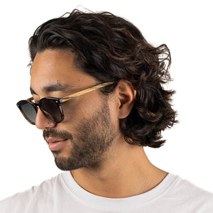 TAINE BLACK TORT  Khaki Lens l Walnut Arms - Soek Fashion Eyewear Australia