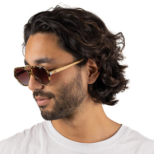 BILLY OPAL TORT l Brown Gradient Lens l Walnut Wood Arms - Soek Fashion Eyewear Australia