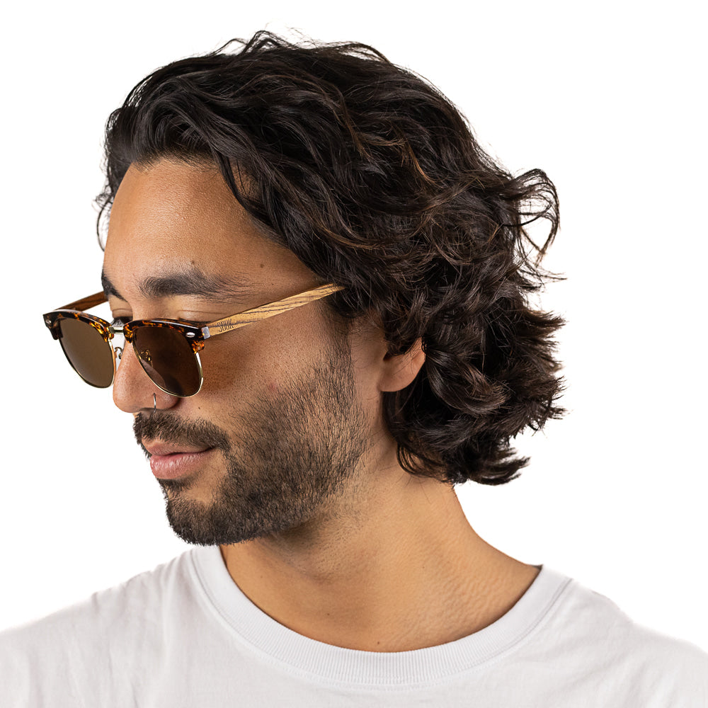 BANJO Brown Polarised Lens l  Walnut Arms - Soek Fashion Eyewear Europe