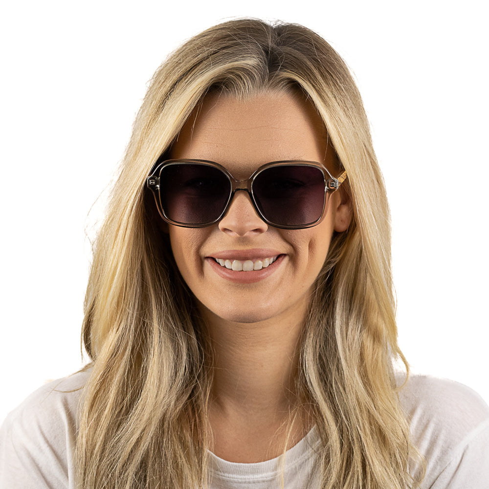 SCARLETT GREY MIST Grey Lens l Walnut Wood Arms - Soek Fashion Eyewear Europe