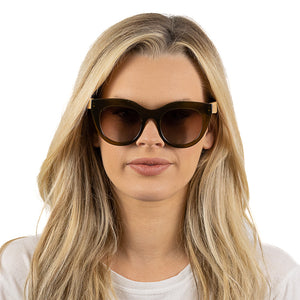 MILLA KHAKI Khaki Gradient Lens l White Maple Arms - Soek Fashion Eyewear Europe